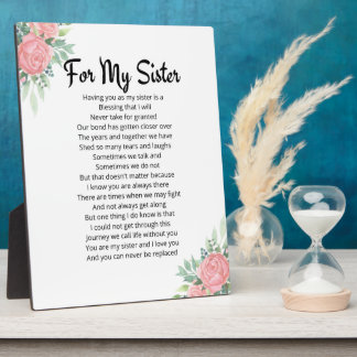 私の妹のために フォトプラーク