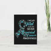 私の妹の卵巣がん認識度の衣服ティール（緑がかった色） カード (正面)