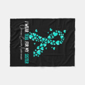 私の妹の卵巣がん認識度の衣服ティール（緑がかった色） フリースブランケット (正面(横))