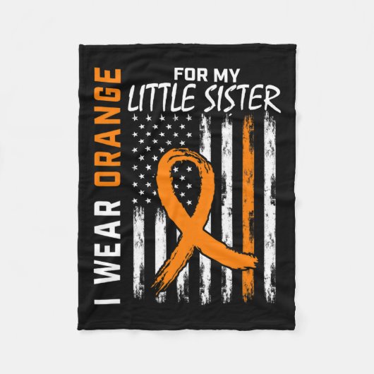 私の妹の白血病がん認識度Flaのために フリースブランケット (正面)