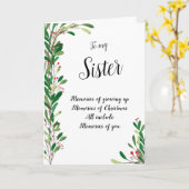 私の妹の美しいベリーの植物性のクリスマスのために カード (黄色い花)