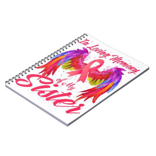 私の妹の翼の乳がんへの愛情に満ちた思い出で ノートブック (左側)