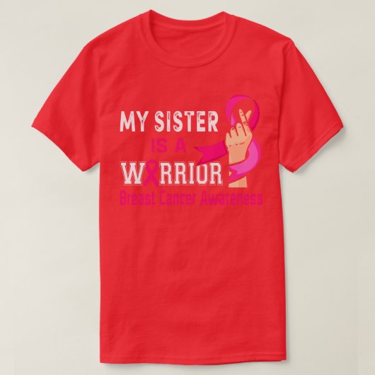 私の妹は戦士ピンクリボン認識度女性 Tシャツ (デザイン正面)