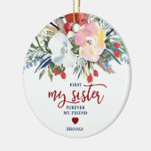 私の妹は永遠に私の友達パーソナライズされた セラミックオーナメント (左)