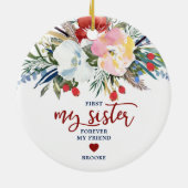 私の妹は永遠に私の友達パーソナライズされた セラミックオーナメント (裏面)