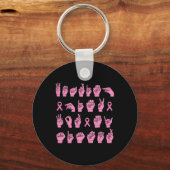 私の妹Asl乳癌サポートのためのピンク キーホルダー (正面)