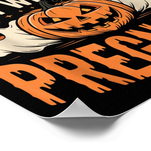 私の妻おもしろいが妊娠中のハロウィーンを私に見せることはできない ポスター (角)