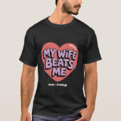 私の妻おもしろいは私の機知に富んだ夫の冗談デザイン Tシャツ (正面)