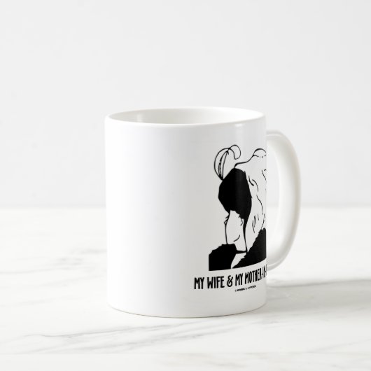 私の妻および私の義母(目の錯覚) コーヒーマグカップ (正面右)