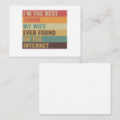 私の妻がイ最高のンターネットで見つけたこと ノートカード (正面/裏面)