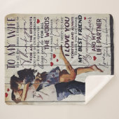 私の妻に |愛引用文あり | シェルパブランケット (正面(横))