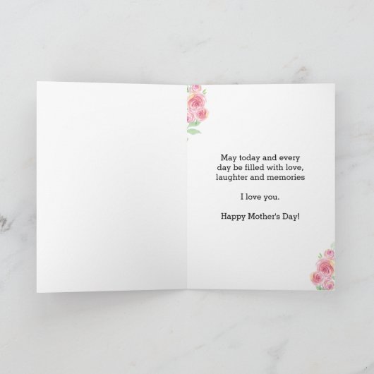 私の妻のために幸せな母親の日 カード (内部)