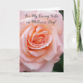 私の妻のためのピンクのローズフローラ母の日 カード (正面)