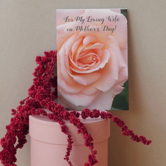 私の妻のためのピンクのローズフローラ母の日 カード