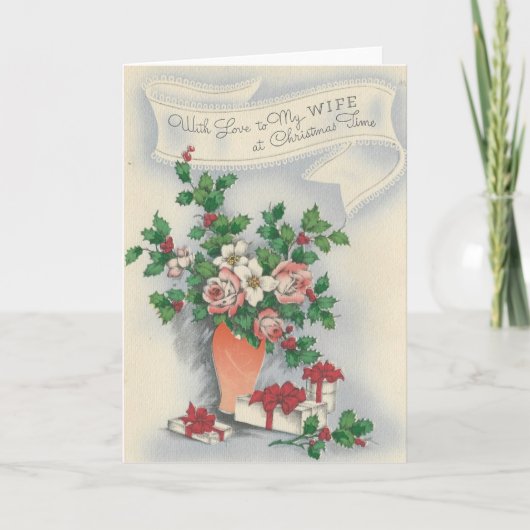 私の妻のためのヴィンテージクリスマス シーズンカード (正面)