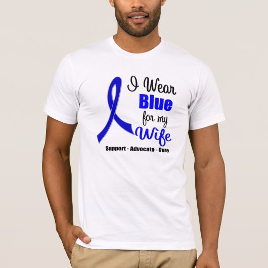 私の妻のための結腸癌のリボン Tシャツ (正面)