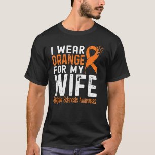 私の妻のための衣服オレンジ多発性硬化症を認識 Tシャツ