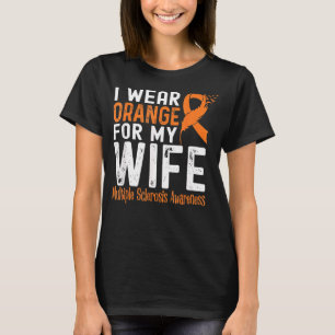 私の妻のための衣服オレンジ多発性硬化症を認識 Tシャツ