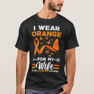 私の妻のための衣服オレンジ多発性硬化症を認識 Tシャツ