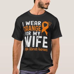 私の妻のための衣服オレンジ多発性硬化症を認識 Tシャツ