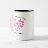 私の妻のガールフレンドにあなたのハートを食べ込んだ ツートーンマグカップ (正面左)