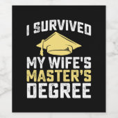 私の妻の修士の学位生き延びの卒業 ワインラベル (シングルラベル)