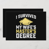 私の妻の修士の学位生き延びの卒業 招待状 (正面/裏面)