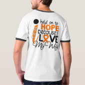 私の妻の多発性硬化MSのための希望 Tシャツ (裏面)