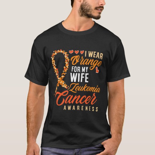 私の妻の白血病がんの目に衣服オレンジ Tシャツ (正面)