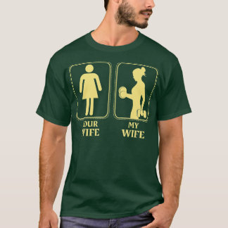 私の妻の重量挙げ女性のフィットネスジム Tシャツ
