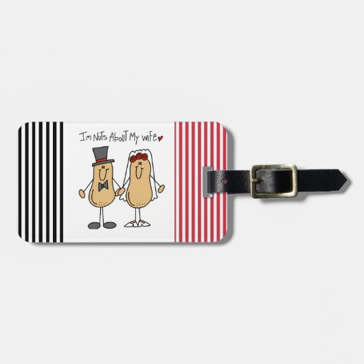 私の妻のTシャツおよびギフトについてのナット ラゲッジタグ (正面横)