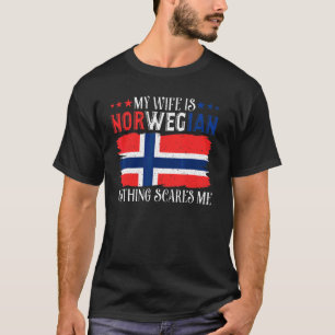 私の妻はノルウェー語の何も怖くないフスバ Tシャツ