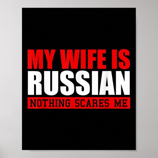 私の妻はロシア人だなんて誰も怖くない！メンズ おもしろH ポスター (正面)