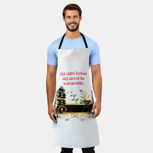 私の妻は彼女の口の中で私の肉を愛しているBBQエプロン エプロン