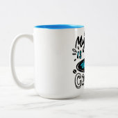 私の妻は私のコーヒーより熱い ツートーンマグカップ (左)