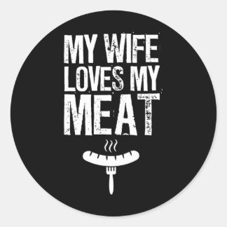 私の妻は私の肉を愛しおもしろいているバーベキュー恋人1 ラウンドシール