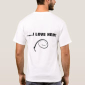 私の妻は私を打ちます Tシャツ (裏面)