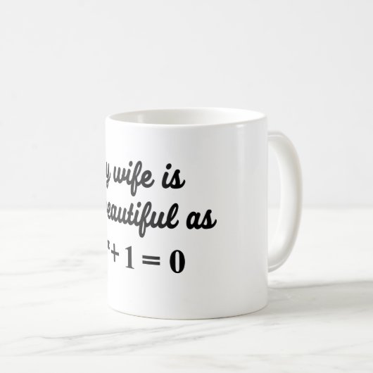私の妻はEulerのアイデンティティのマグ美しいです コーヒーマグカップ (正面右)