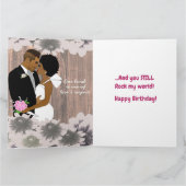 私の妻アフリカ系アメリカ人へのハッピーバースデー カード (内部)