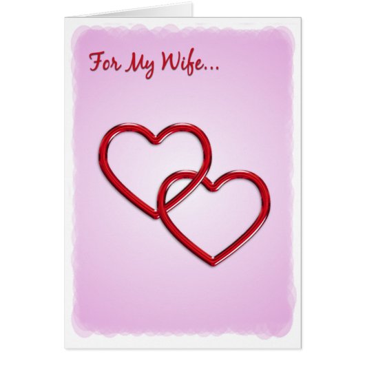 私の妻カードのためのハート (正面)