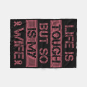 私の妻タフ鎌セル戦士ブルゴーニュのリボン フリースブランケット (正面(横))