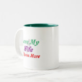 私の妻ハトをもっと愛して下さい ツートーンマグカップ (正面左)