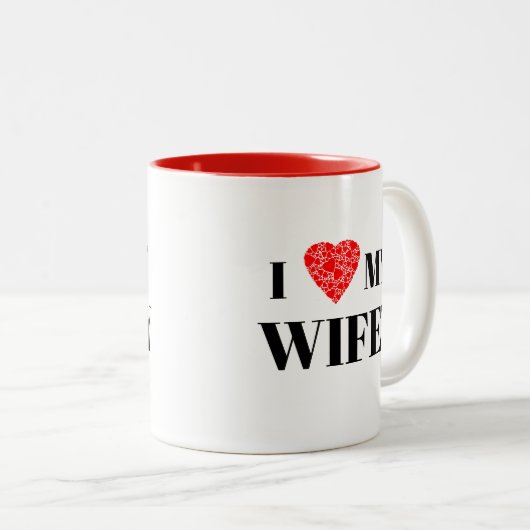 私の妻ハート |カスタマイズするギフト ツートーンマグカップ (正面右)