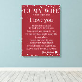 私の妻パーソナライズされたへの手紙、カップルのバレンタイン キャンバスプリント (インサイチュ (ウッドフロア))