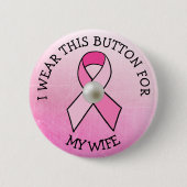 私の妻ピンクの乳がんボタンのためにこれを衣服 缶バッジ (正面)