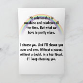 私の妻幸せな記念日へのカスタムな虹LGBT カード (内部)