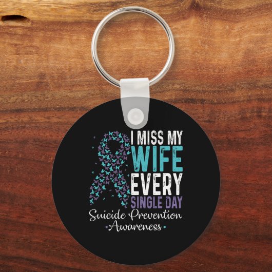 私の妻恋しく思は毎日独身の自殺予防をする キーホルダー (正面)