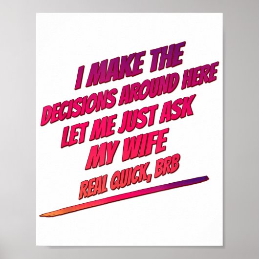 私の妻頼に聞かせ – 夫のユーモアおもしろいおもしろい ポスター (正面)