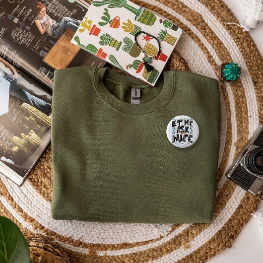 私の妻頼を許して。結婚のユーモア 缶バッジ