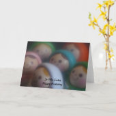 私の姉妹のハッピーバースデーへのにこやかな顔を搭載する人形 カード (黄色い花)